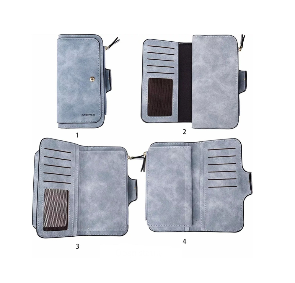 Foto 4 pulgar | Cartera Con Monedero Para Mujer Celeste