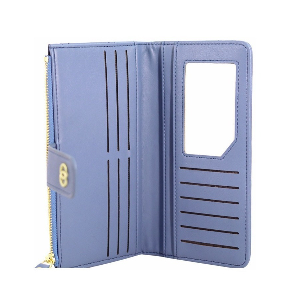 Foto 2 | Cartera De Cuero Mujer Azul