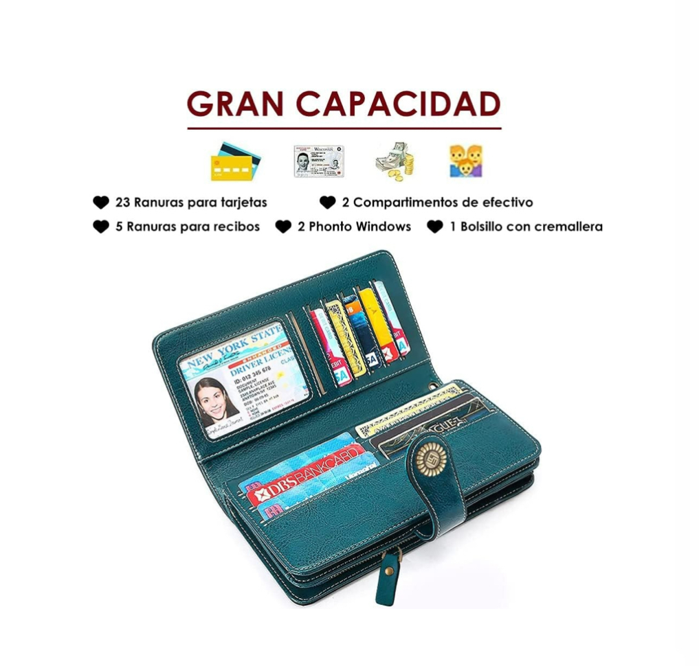 Foto 4 pulgar | Cartera Para Mujer Gran Capacidad Marron