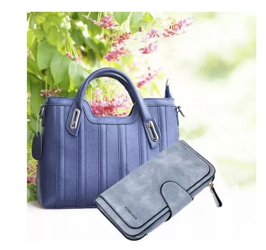 Foto 3 | Cartera Con Monedero Para Mujer, Azul