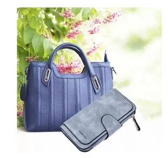 Foto 3 | Cartera Con Monedero Para Mujer, Azul