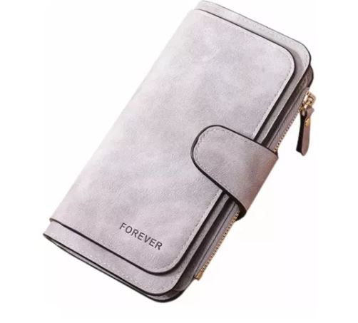 Cartera Con Monedero Para Mujer, Gris