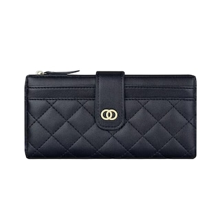 Foto 1 | Cartera Larga De Cuero Negro para Mujer
