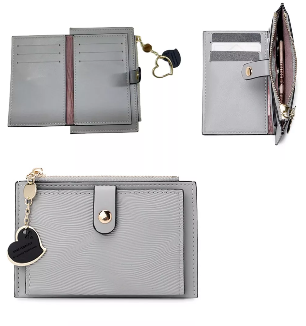 Foto 2 | Cartera De Mujer Tarjetero Con Colgante, Gris Elefante