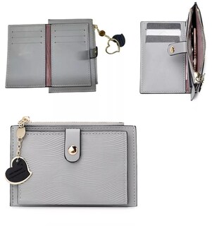 Foto 2 | Cartera De Mujer Tarjetero Con Colgante, Gris Elefante