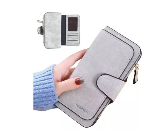 Foto 3 pulgar | Cartera de Cuero Pu con cremallera