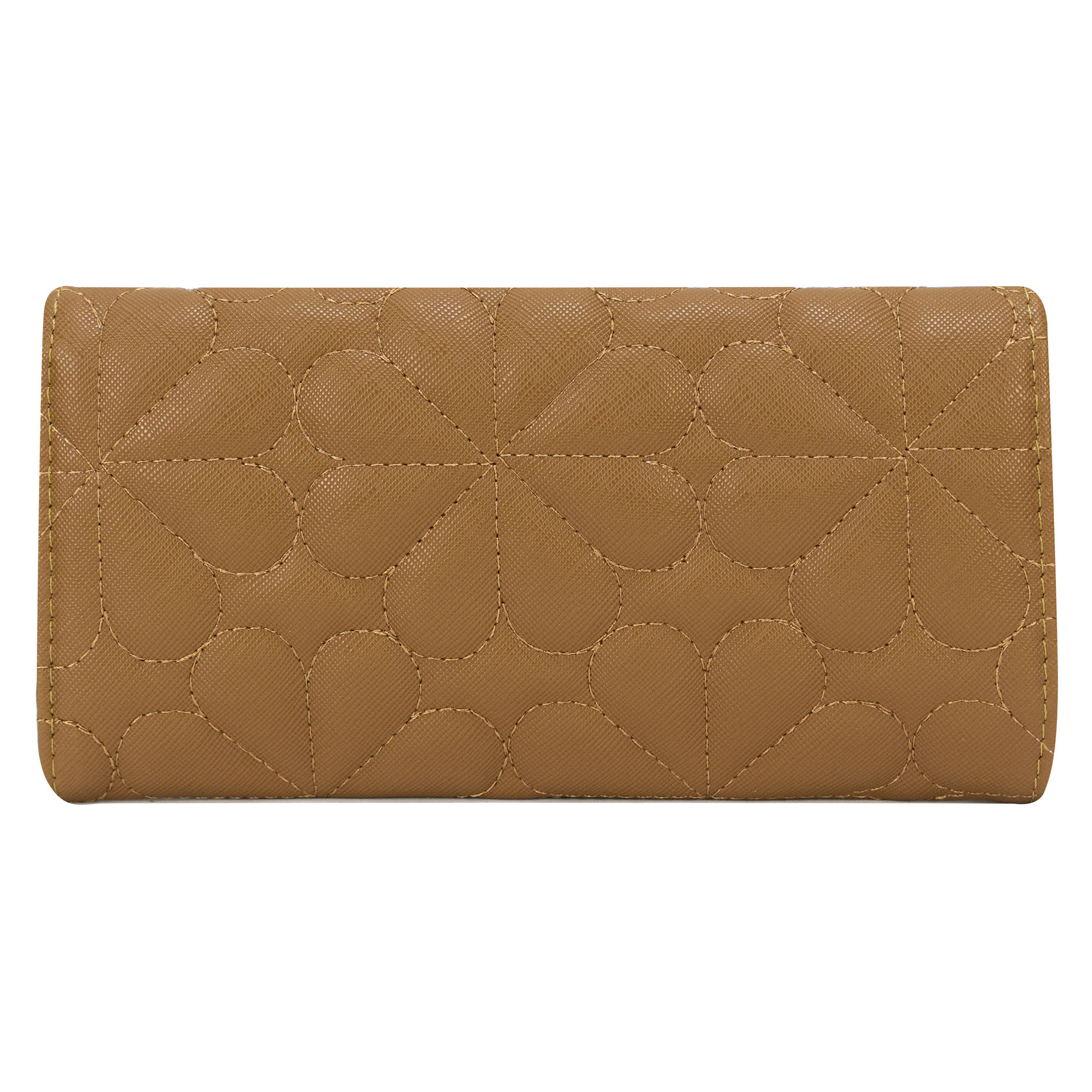 Foto 3 | Cartera Para Dama Camel Capitonado Flor Sintetico Est.2 Nueva Imagen