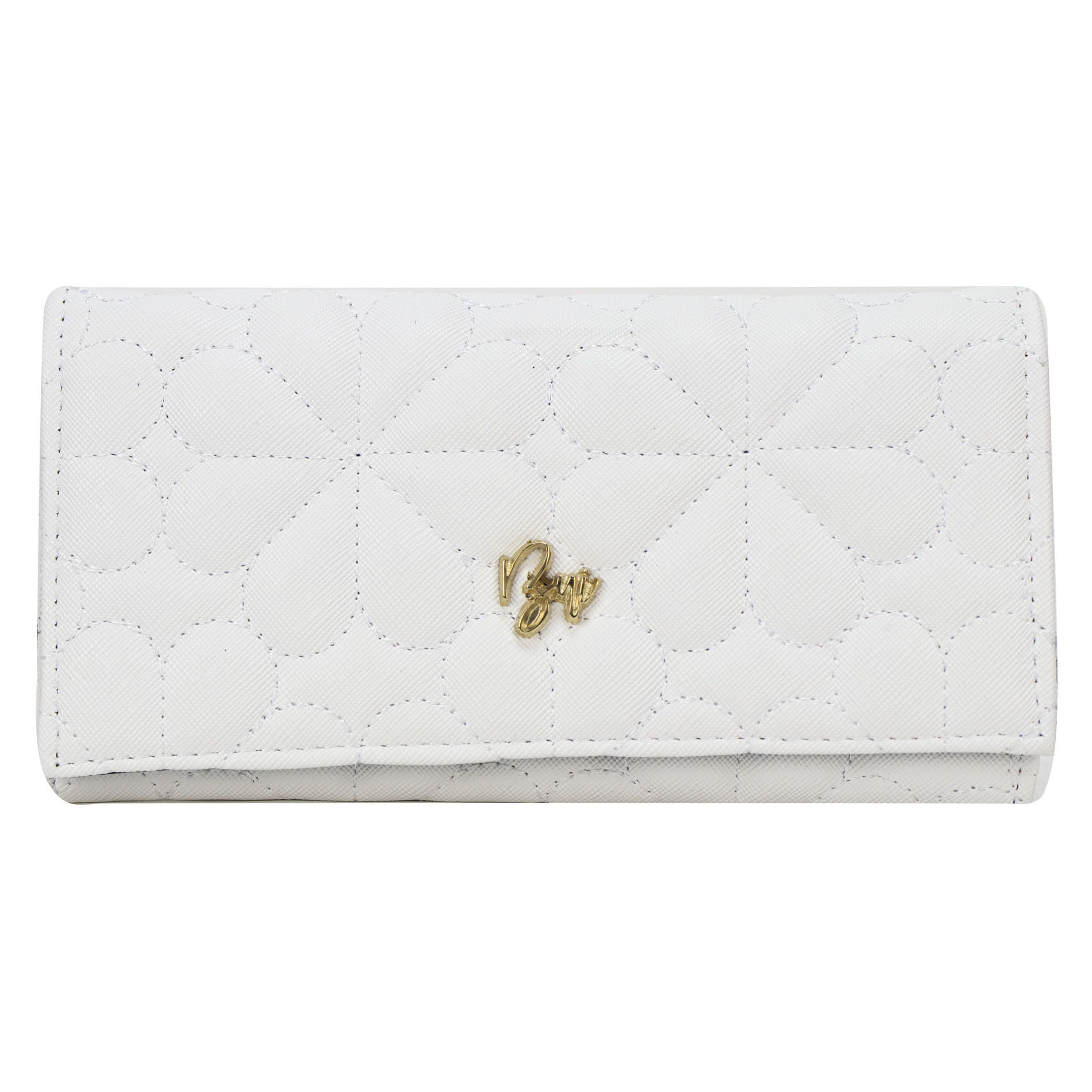 Foto 1 | Cartera Para Dama Blanco Capitonado Flor Sintetico Est.2 Nueva Imagen