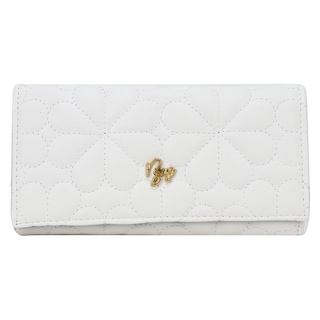 Foto 1 | Cartera Para Dama Blanco Capitonado Flor Sintetico Est.2 Nueva Imagen