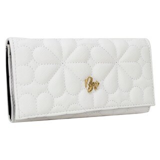 Foto 2 | Cartera Para Dama Blanco Capitonado Flor Sintetico Est.2 Nueva Imagen