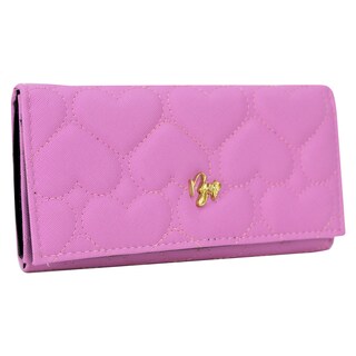Foto 2 | Cartera Para Dama Rosa Capitonado Corazón Sintetico Est.2 Nueva Imagen