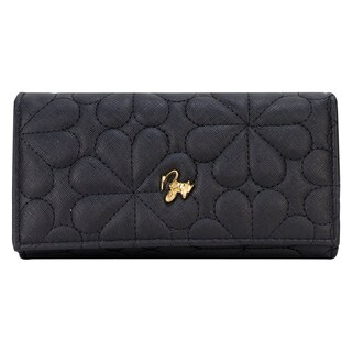 Foto 1 | Cartera Para Dama Negro Capitonado Flor Sintetico Est.2 Nueva Imagen