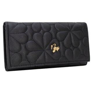 Foto 2 | Cartera Para Dama Negro Capitonado Flor Sintetico Est.2 Nueva Imagen