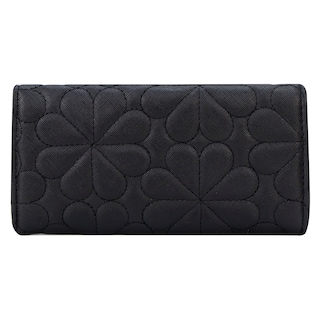 Foto 3 | Cartera Para Dama Negro Capitonado Flor Sintetico Est.2 Nueva Imagen