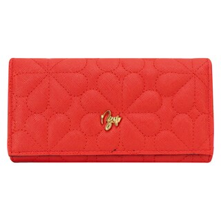 Foto 1 | Cartera Para Dama Rojo Capitonado Flor Sintetico Est.2 Nueva Imagen