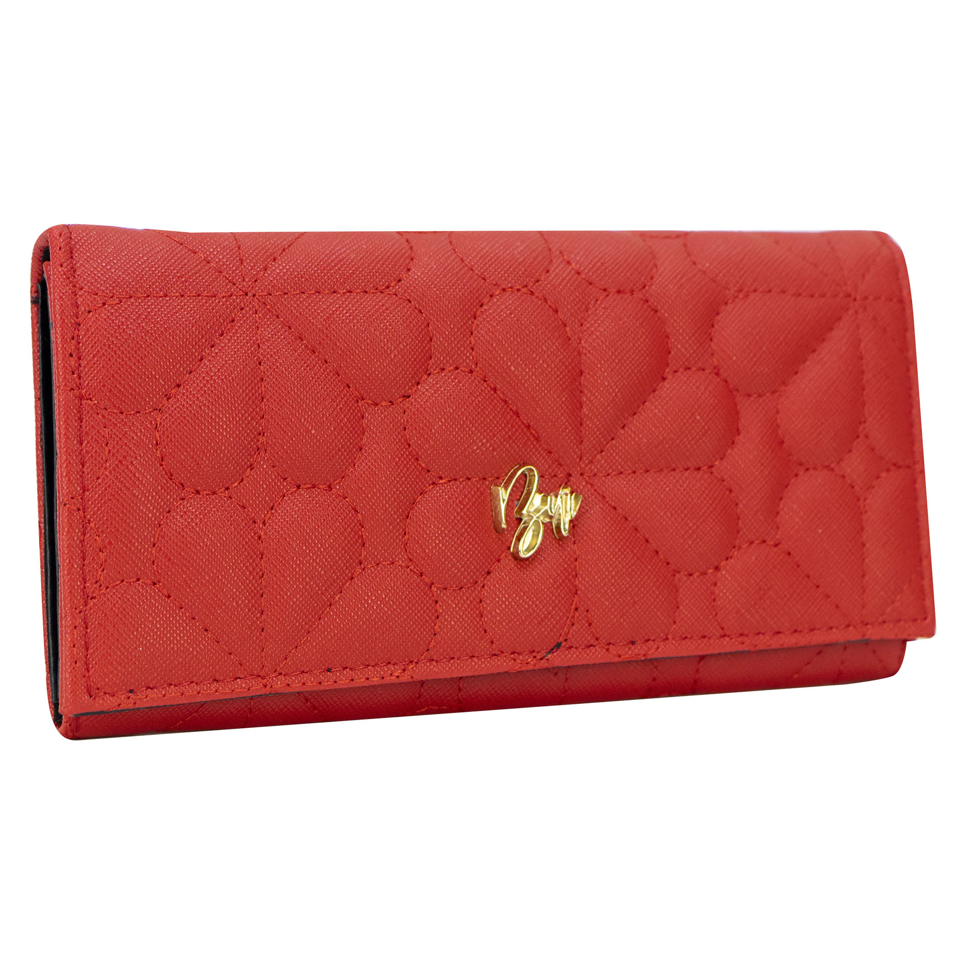 Foto 2 | Cartera Para Dama Rojo Capitonado Flor Sintetico Est.2 Nueva Imagen