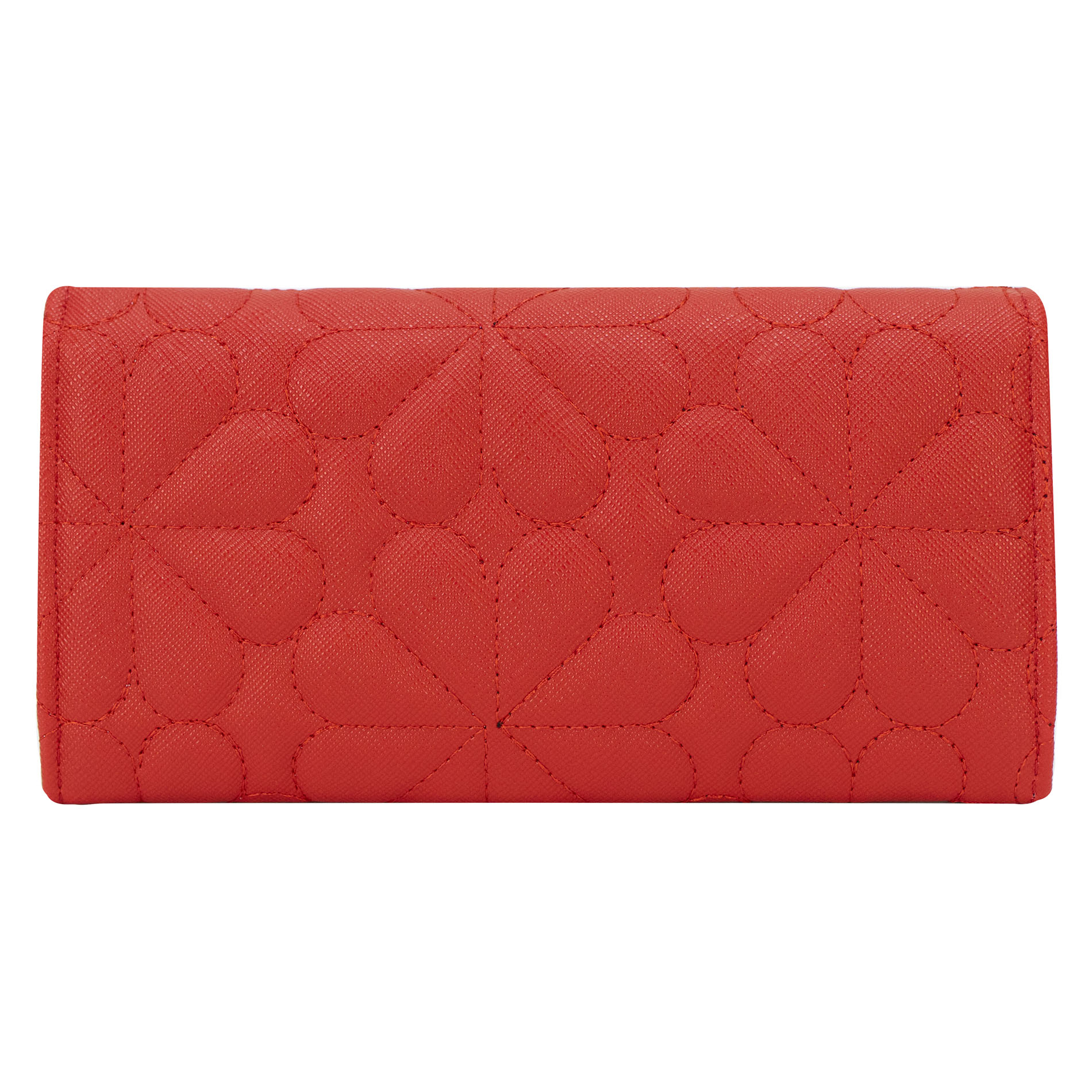 Foto 3 | Cartera Para Dama Rojo Capitonado Flor Sintetico Est.2 Nueva Imagen