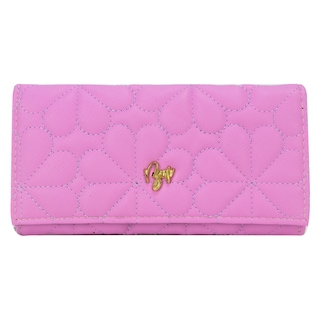 Foto 1 | Cartera Para Dama Rosa Capitonado Flor Sintetico Est.2 Nueva Imagen