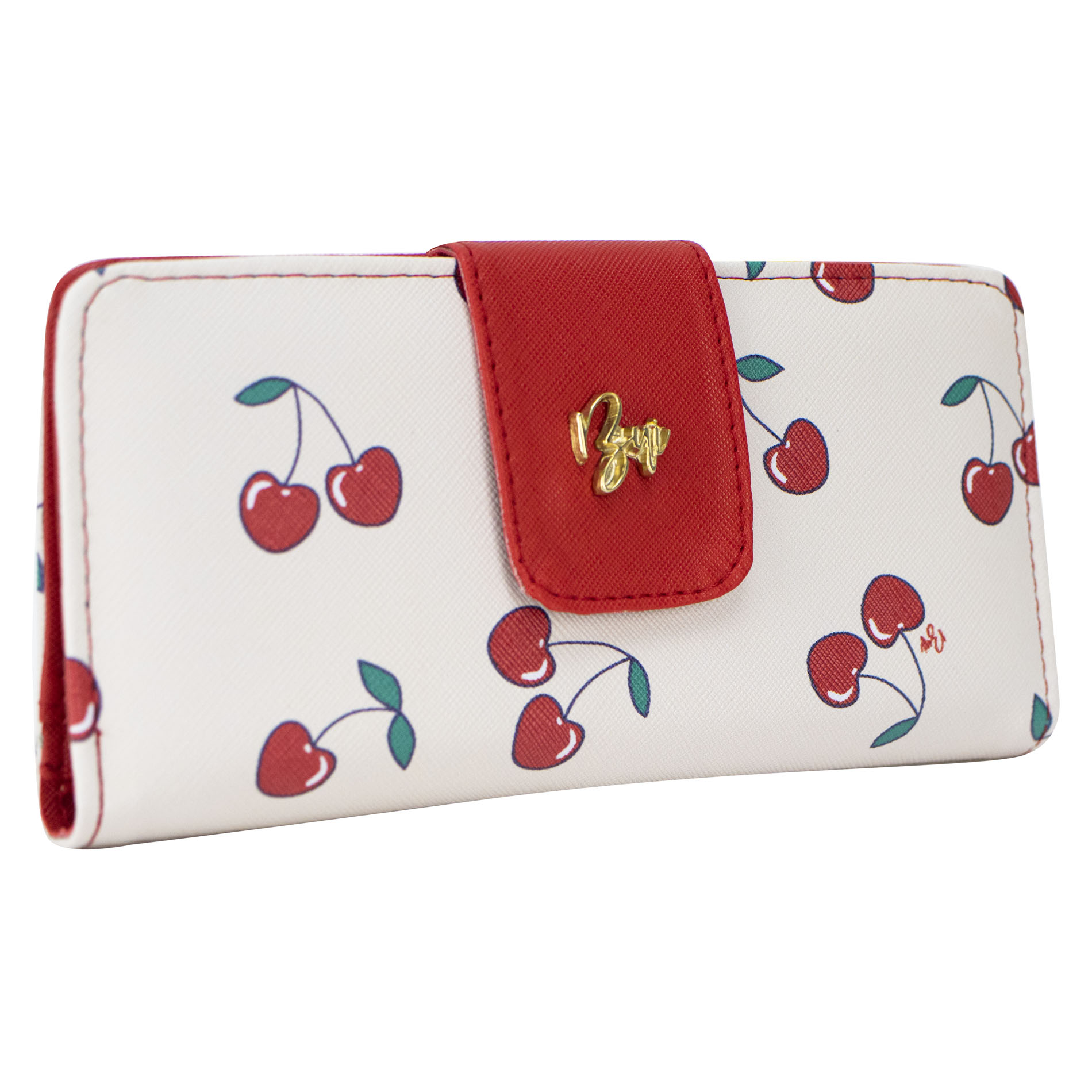 Foto 2 | Cartera Para Dama Rojo Cerezas Sintetico Estilo 10 Nueva Imagen