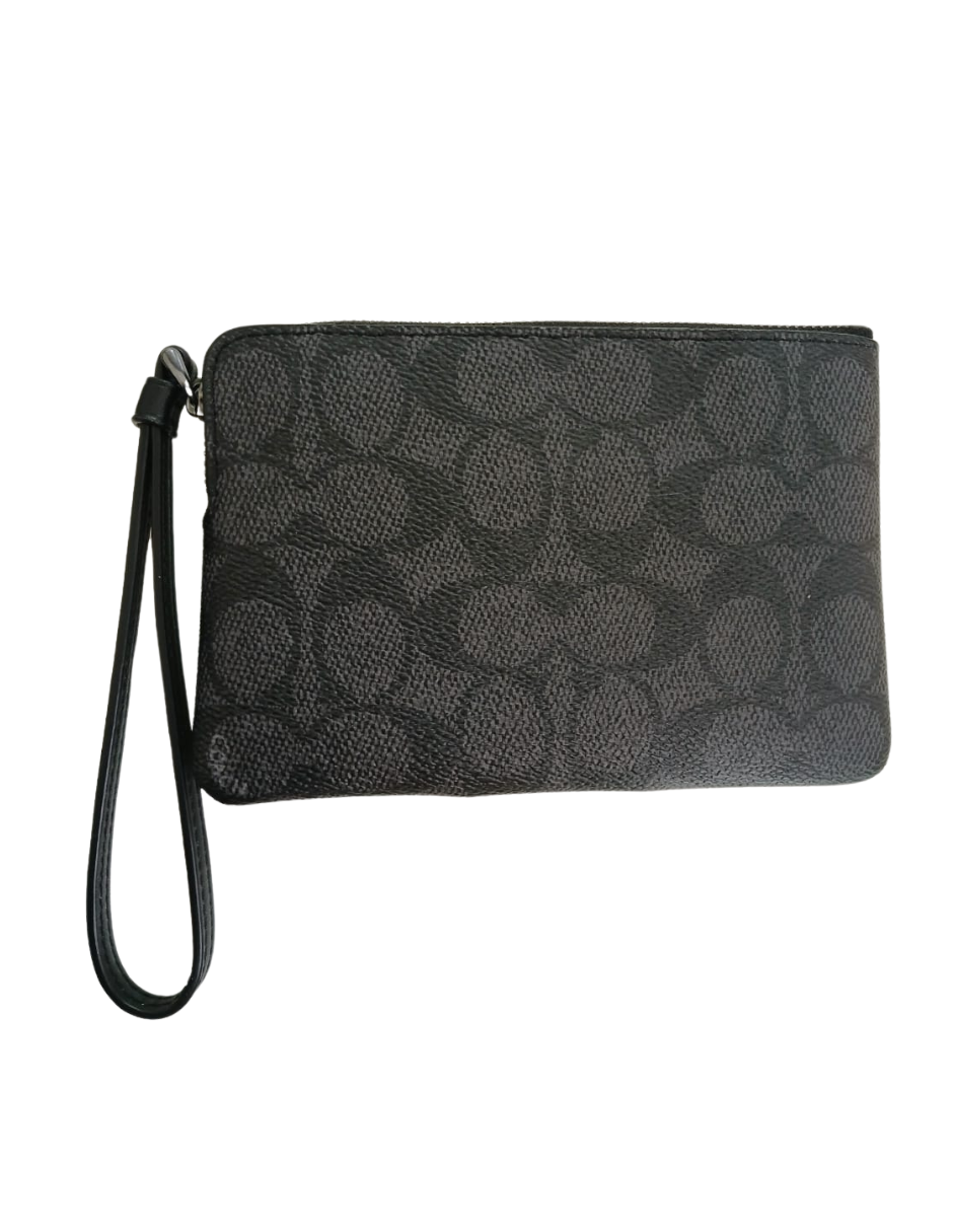 Foto 4 pulgar | Monedero Coach Corner Zip con Muñequera Signature Canvas Cw854 Negro