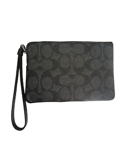 Foto 3 | Monedero Coach Corner Zip con Muñequera Signature Canvas Cw854 Negro