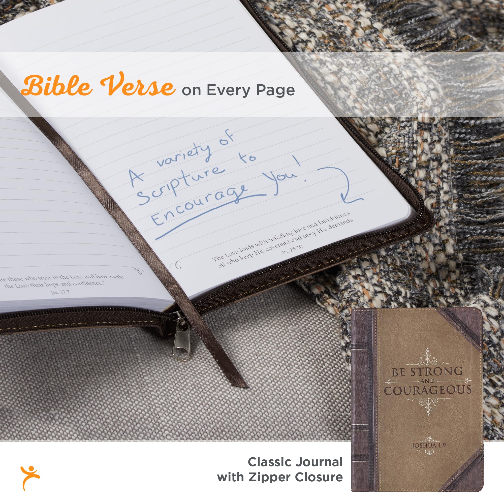 Foto 3 pulgar | Cuero Vegano Journal Christian Art Gifts Be Strong Joshua 1:9 - Venta Internacional.