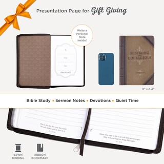 Foto 3 | Cuero Vegano Journal Christian Art Gifts Be Strong Joshua 1:9 - Venta Internacional.