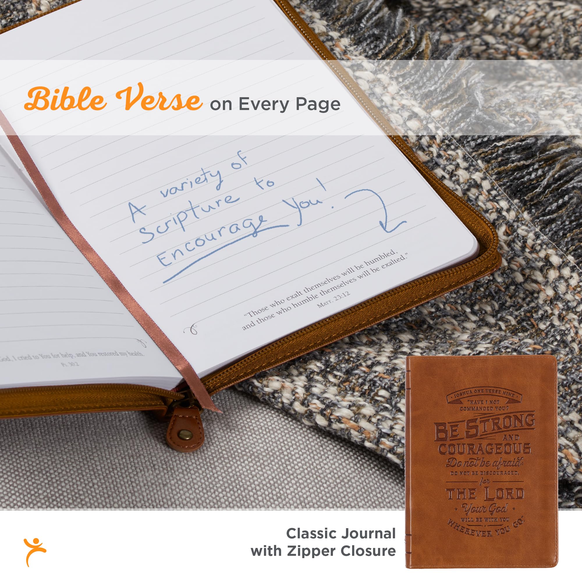 Foto 2 | Diario Christian Art Gifts Be Strong And Courageous Brown - Venta Internacional.