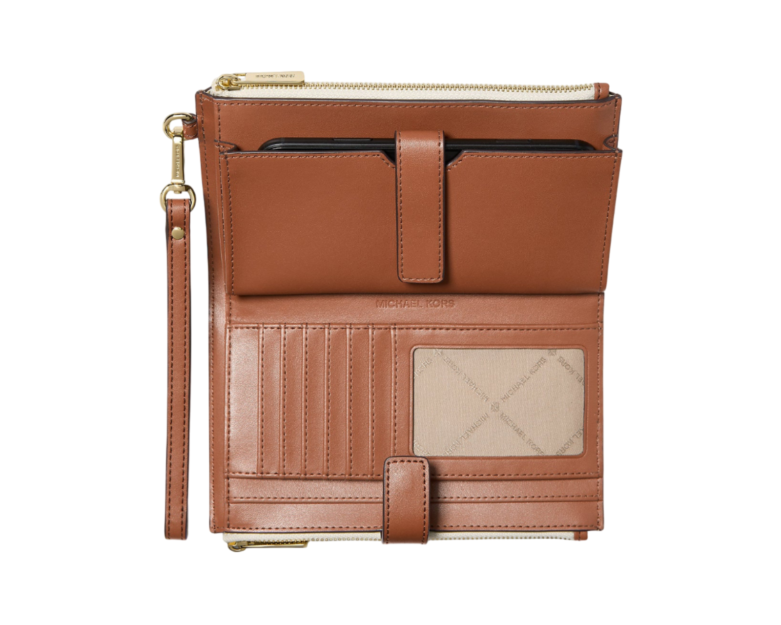 Foto 2 | Cartera Michael Kors Jet Set Travel Logo Double Zip Wristlet 35f8gtvw0b Beige
