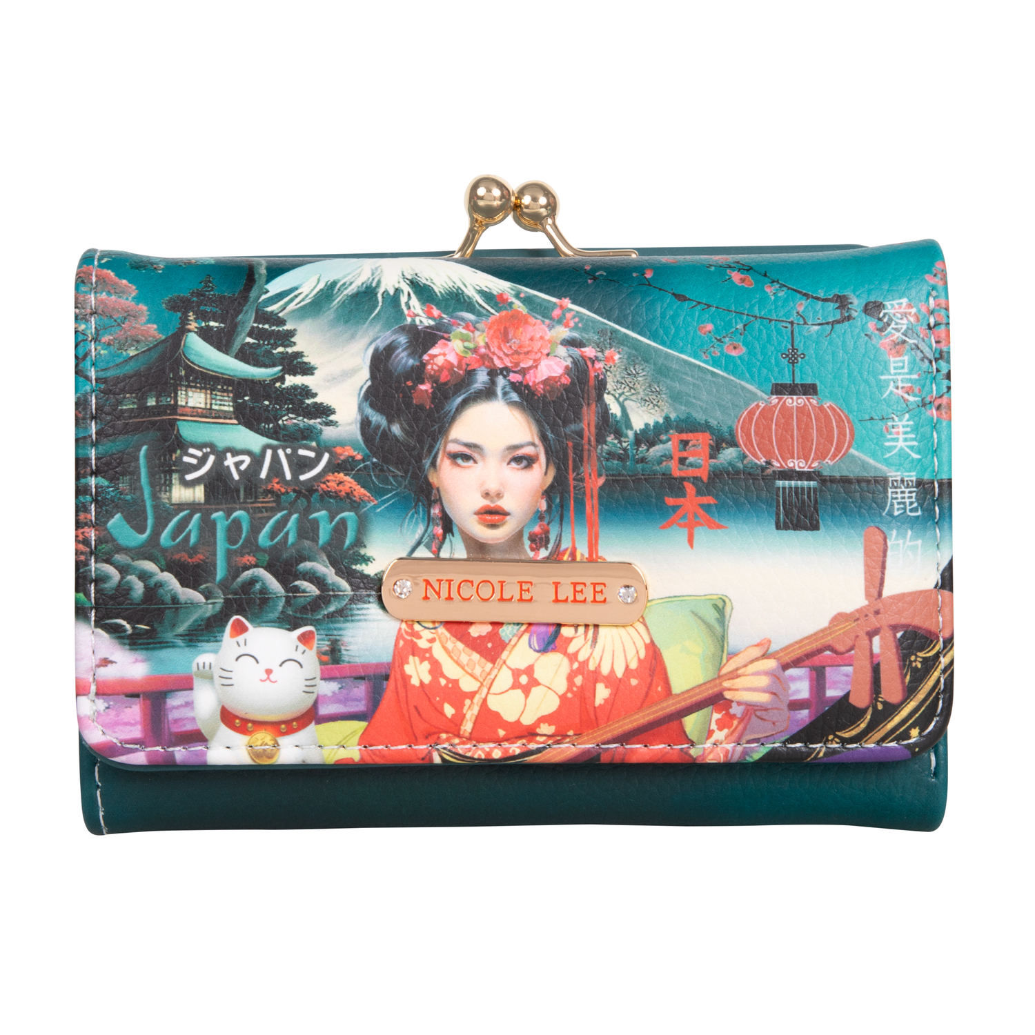 Foto 2 pulgar | Cartera Nicole Lee Broche Kisslock Estampada Akiko