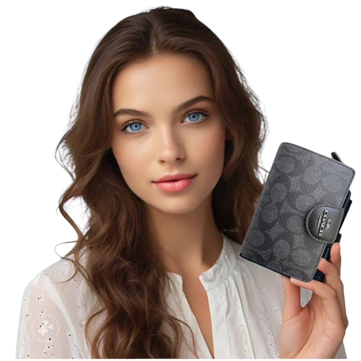 Foto 5 | Cartera Coach Para Dama  Signature Gris