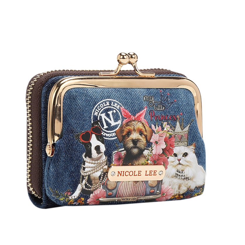Monedero C/tarjetero Nicole Lee Mezclilla Print Family