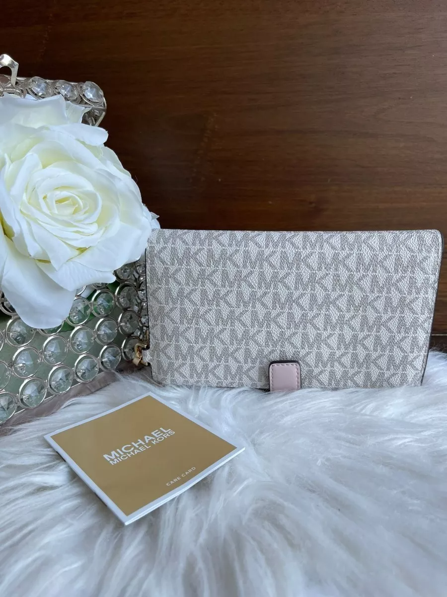 Foto 5 pulgar | Cartera Michael Kors Jet Set Travel Double Zip Wristlet Logo 35F8GTVW0B Beige