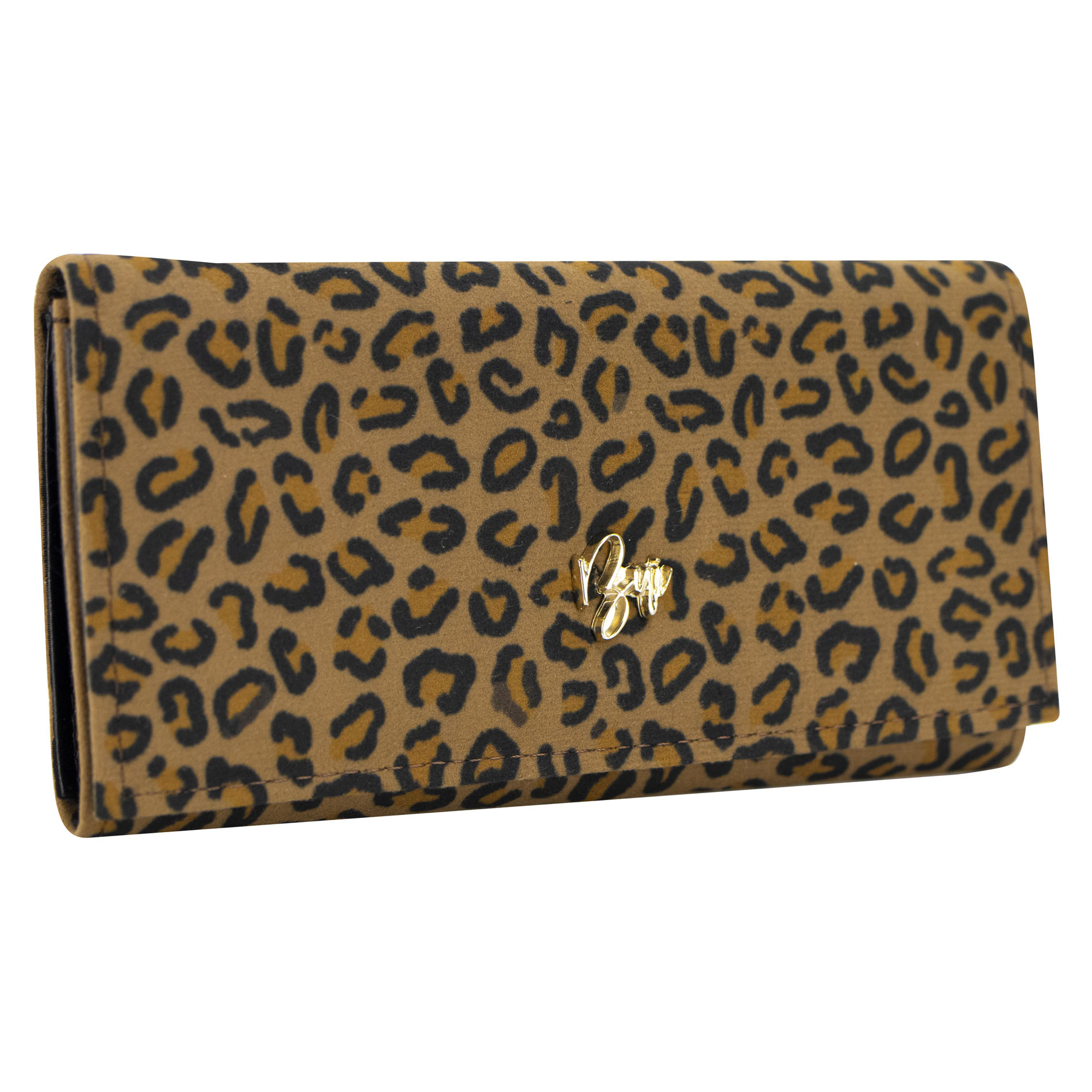 Foto 2 | Cartera Para Dama Negro Leopardo Felino Sintetico Est.2 Nueva Imagen