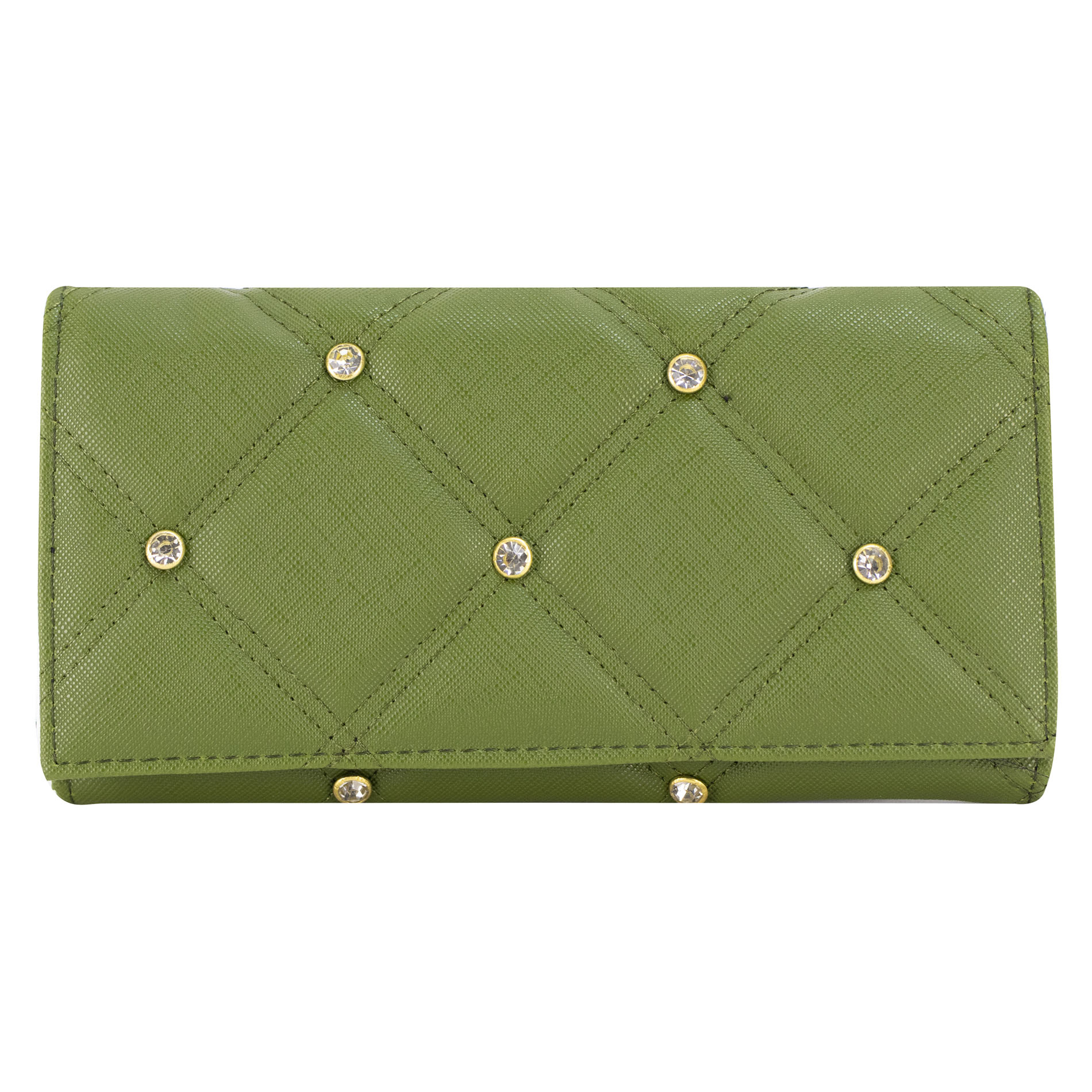 Foto 1 | Cartera Para Dama Verde Olivo Dapra Piedra Sintetico Est.2 Nueva Imagen