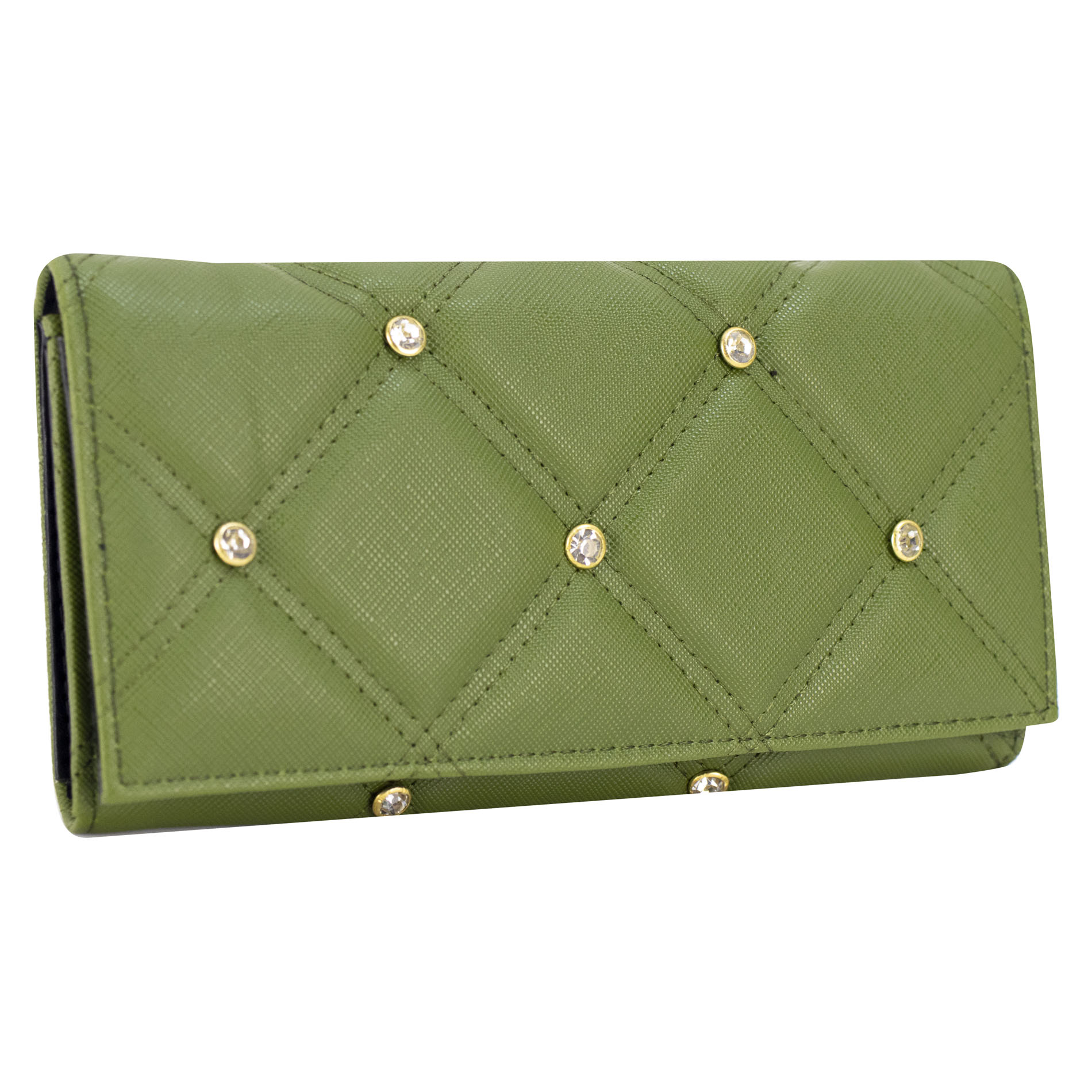 Foto 2 | Cartera Para Dama Verde Olivo Dapra Piedra Sintetico Est.2 Nueva Imagen