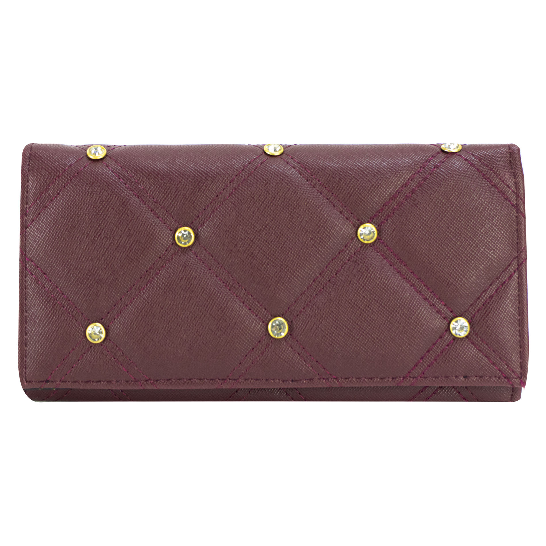Foto 1 | Cartera Para Dama Vino Dapra Piedra Sintetico Est.2 Nueva Imagen