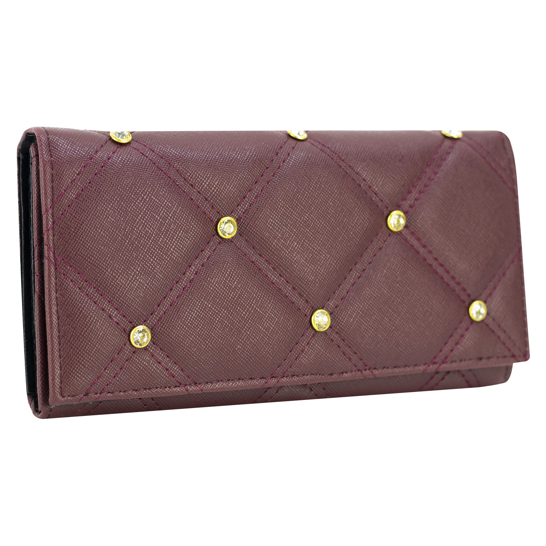 Foto 2 | Cartera Para Dama Vino Dapra Piedra Sintetico Est.2 Nueva Imagen
