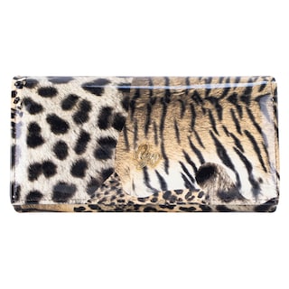 Foto 1 | Cartera Para Dama Negro Charol Leopardo Sintetico Est.2 Nueva Imagen