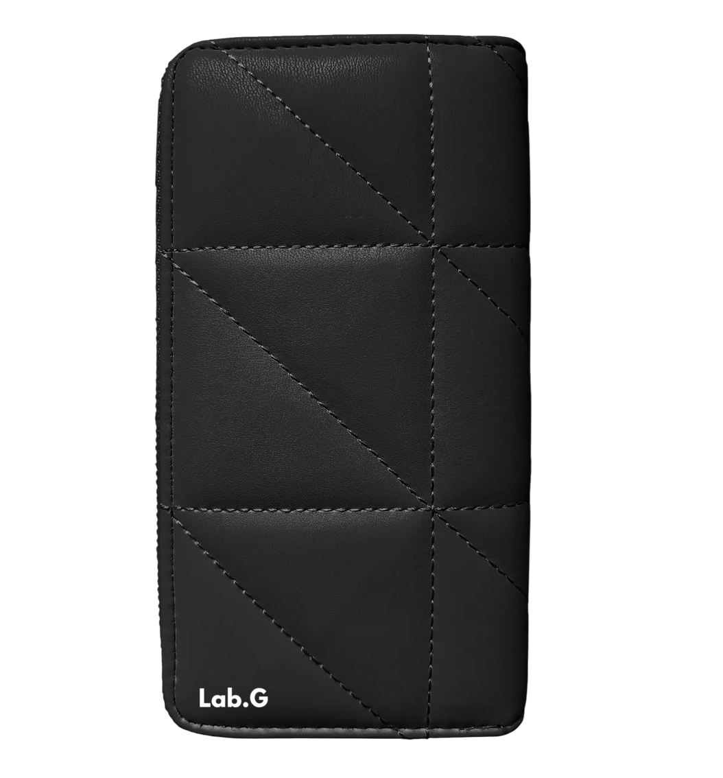 Cartera Billeteras Tarjetera Moderna Para Dama Color Negro Diseño De La Tela Rayas
