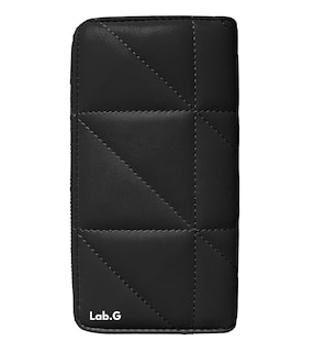 Foto 1 | Cartera Billeteras Tarjetera Moderna Para Dama Color Negro Diseño De La Tela Rayas