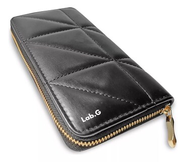 Foto 5 | Cartera Billeteras Tarjetera Moderna Para Dama Color Negro Diseño De La Tela Rayas