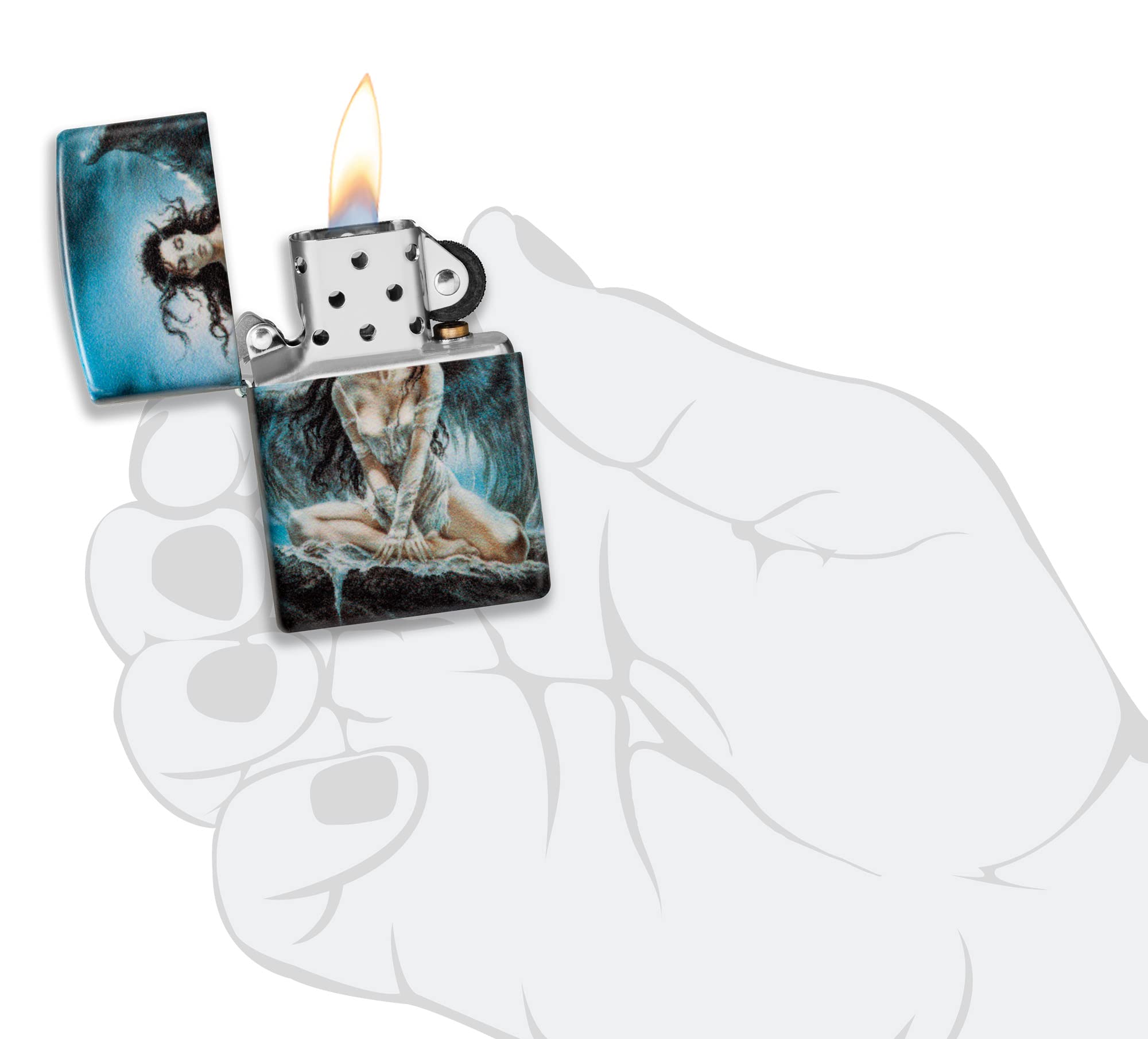 Foto 7 | Más Ligero Zippo Luis Royo Woman Angel 540 Color Pocket - Venta Internacional.