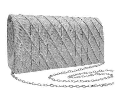 Foto 1 | Bolsa De Mano De Noche Para Fiesta Elegante Con Cadena, Plata