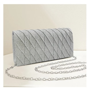 Foto 3 | Bolsa De Mano De Noche Para Fiesta Elegante Con Cadena, Plata