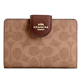 Foto 1 | Cartera Coach Medium Corner Zip Wallet Signature Canvas Cw786 Color Café