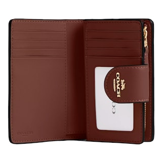 Foto 2 | Cartera Coach Medium Corner Zip Wallet Signature Canvas Cw786 Color Café