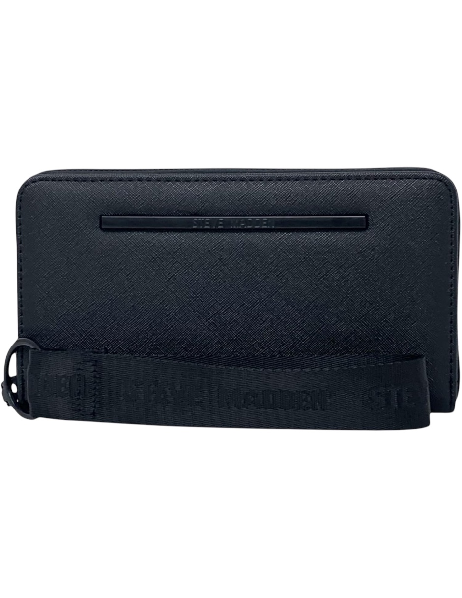 Foto 2 pulgar | Cartera Steve Madden Negro Con Correa De Muñeca y Letras Grabadas
