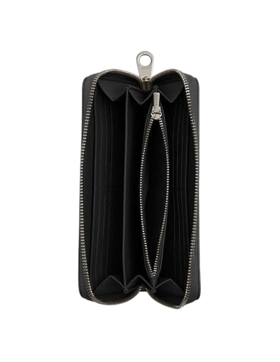 Foto 2 | Cartera Coach Gris Canvas Con Cremallera Gris