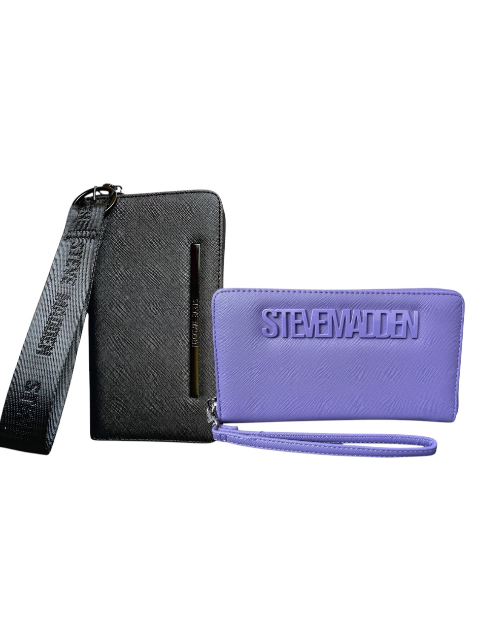 Foto 2 pulgar | 2 Pack Carteras Para Dama Steve Madden Modelo Zipee Black & Purple